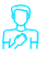 Person hands blue icon
